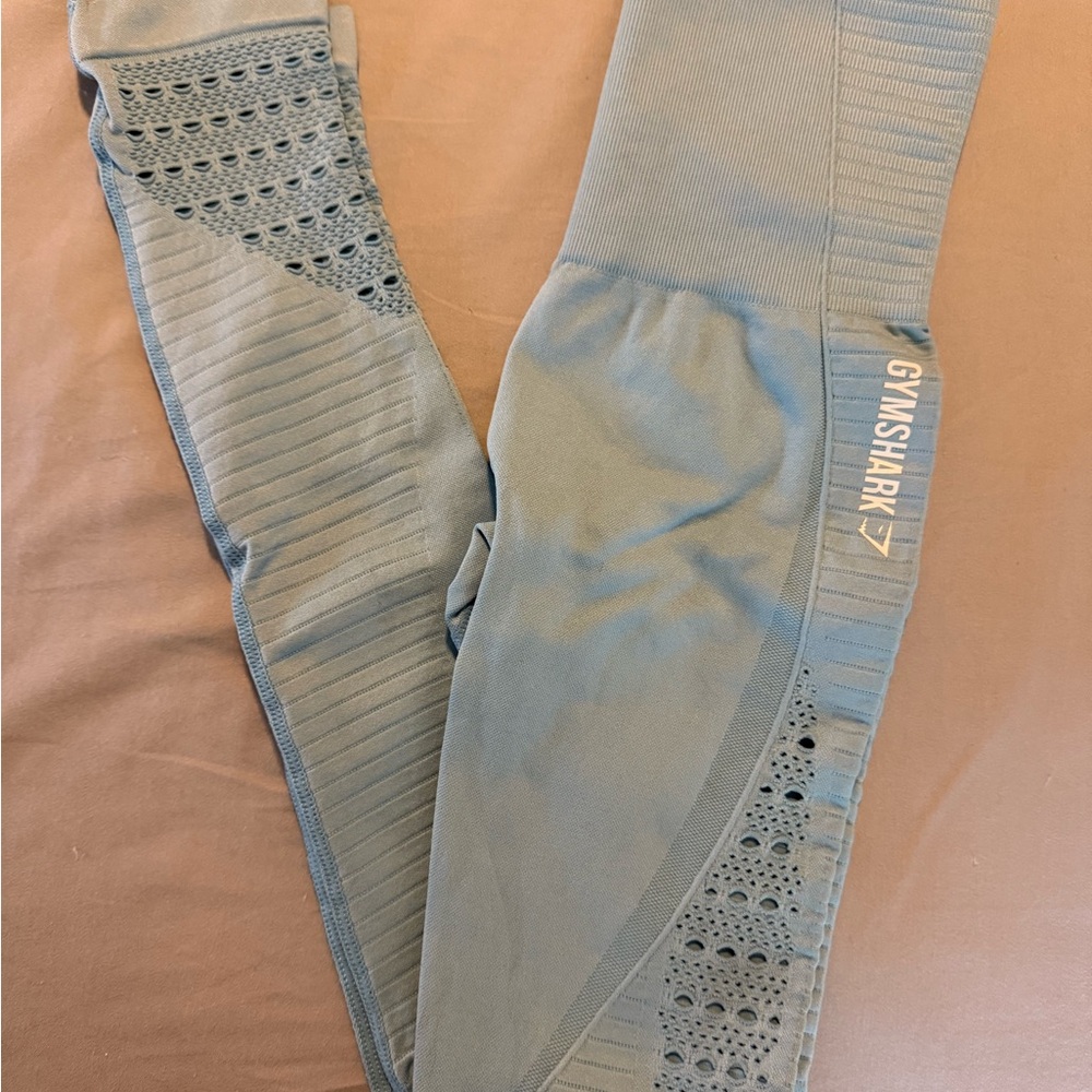 Gymshark Teal Leggings with Lace Detailing